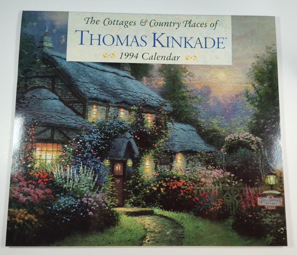 Thomas Kinkade Cottages & Country Places Paintings Calendar 1994 Frameable Art